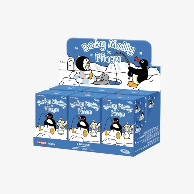 Baby Molly × Pingu Happy Fishing-serien – Vinylplyschhänge Öppen ask