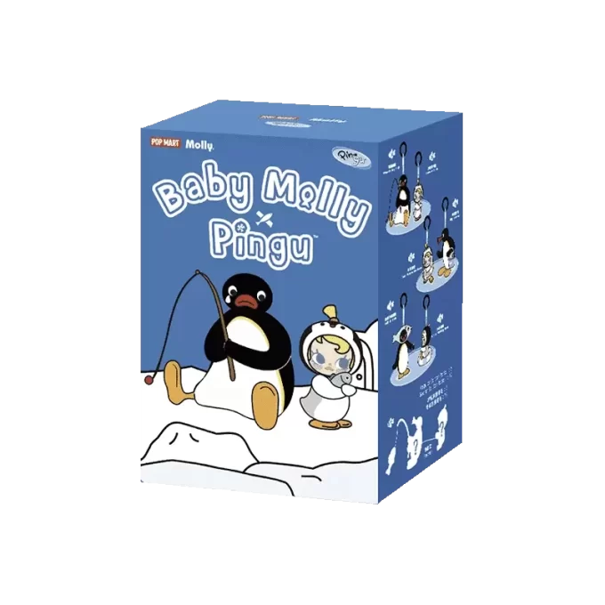 Baby Molly × Pingu Happy Fishing-serien – Vinylplyschhänge Öppen ask
