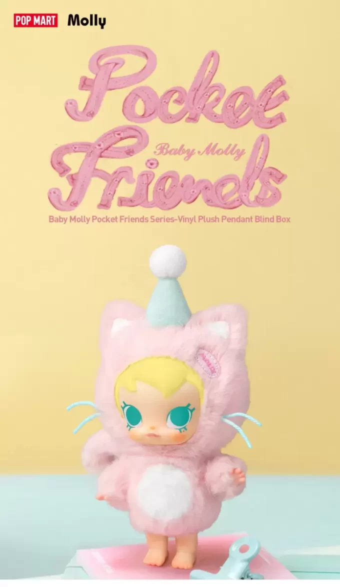 Baby Molly Pocket Friends-serien – Vinylplyschhänge Öppen ask