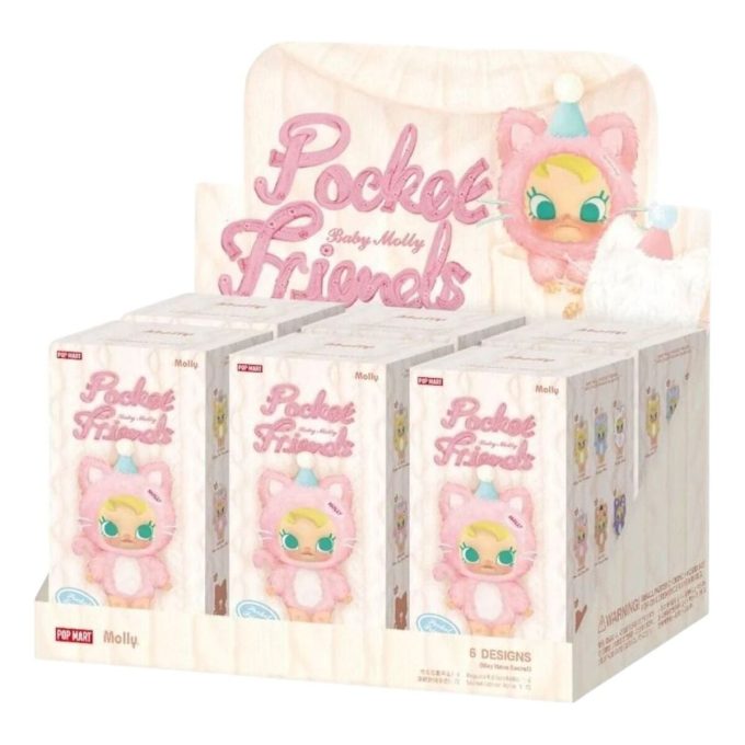 Baby Molly Pocket Friends Vinylplyschhänge Förseglat Etui (6 Blindlådaes)