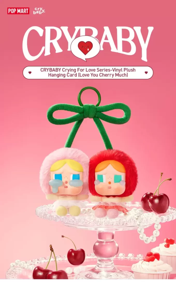 CRYBABY Crying For Love-serien – Vinylplyschhängande kort (Älskar dig Cherry Much)