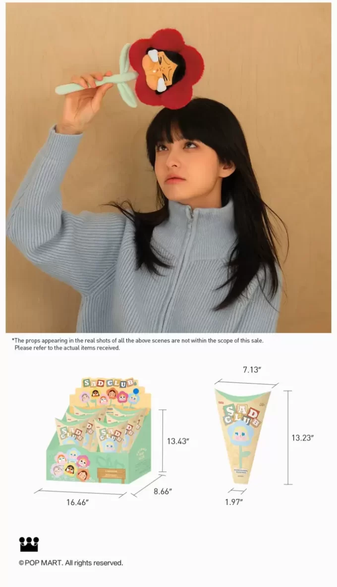 CRYBABY Sad Club-serien – Plyschblommask med blinda lock