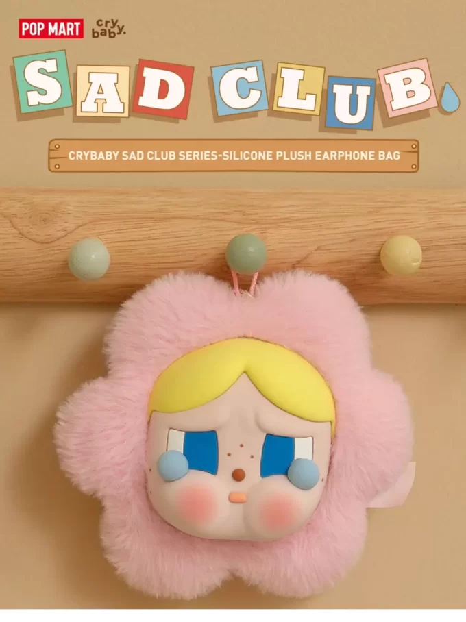 CRYBABY Sad Club-serien – Silikonplysch-hörlursväska