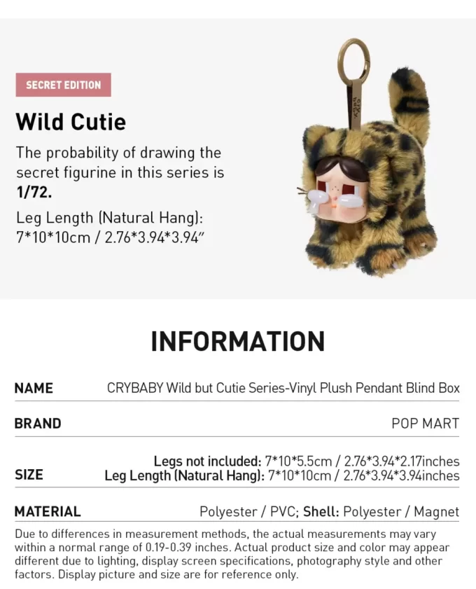 CRYBABY Wild But Cutie-serien – Vinylplyschhänge Blindbox CRYBABY Wild But Cutie-serien – Vinylplyschhänge Blindbox