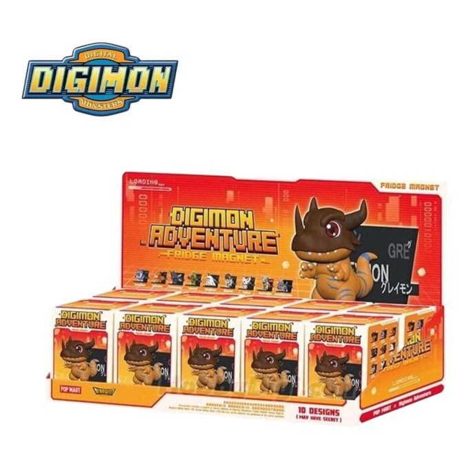 Digimon Kylskåpsmagnet Förseglat Fodral (10 Blindboxar)