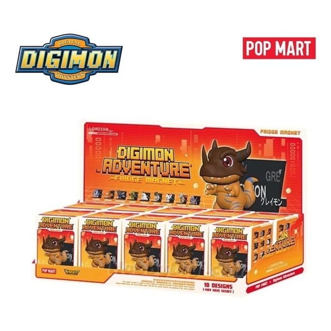 Digimon Kylskåpsmagnet Förseglat Fodral (10 Blindboxar)