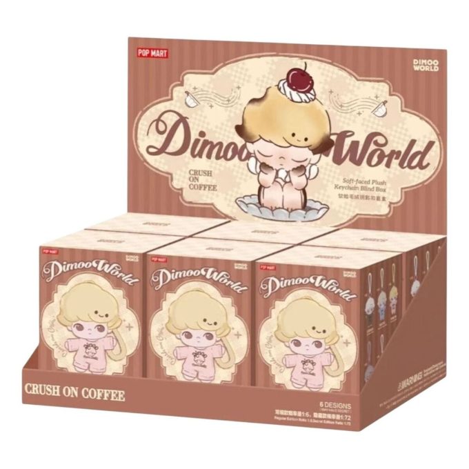 Dimoo Crush on Coffee Plyschnyckelring Förseglat Etui (6 Blindlådaes)