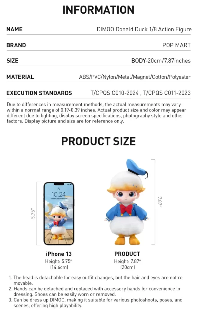 DIMOO Kalle Anka 1/8 Actionfigur