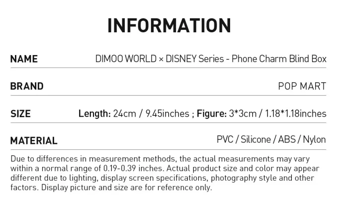 DIMOO WORLD × DISNEY-serien – Mobiltelefonrem, blindbox DIMOO WORLD × DISNEY-serien – Mobiltelefonrem, blindbox