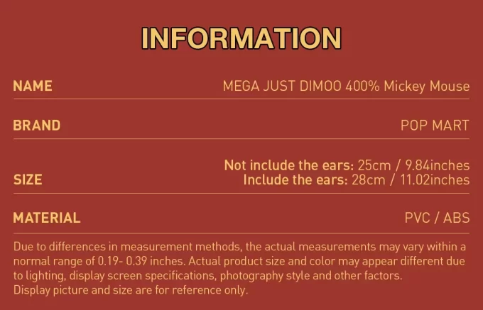 MEGA JUST DIMOO 400% Musse Pigg