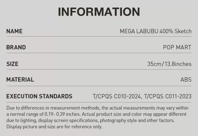 MEGA LABUBU 400% Skiss