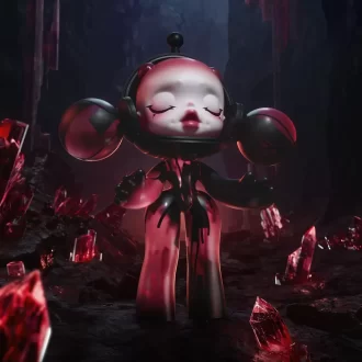 MEGA α SKULLPANDA 400% Röd Kristall