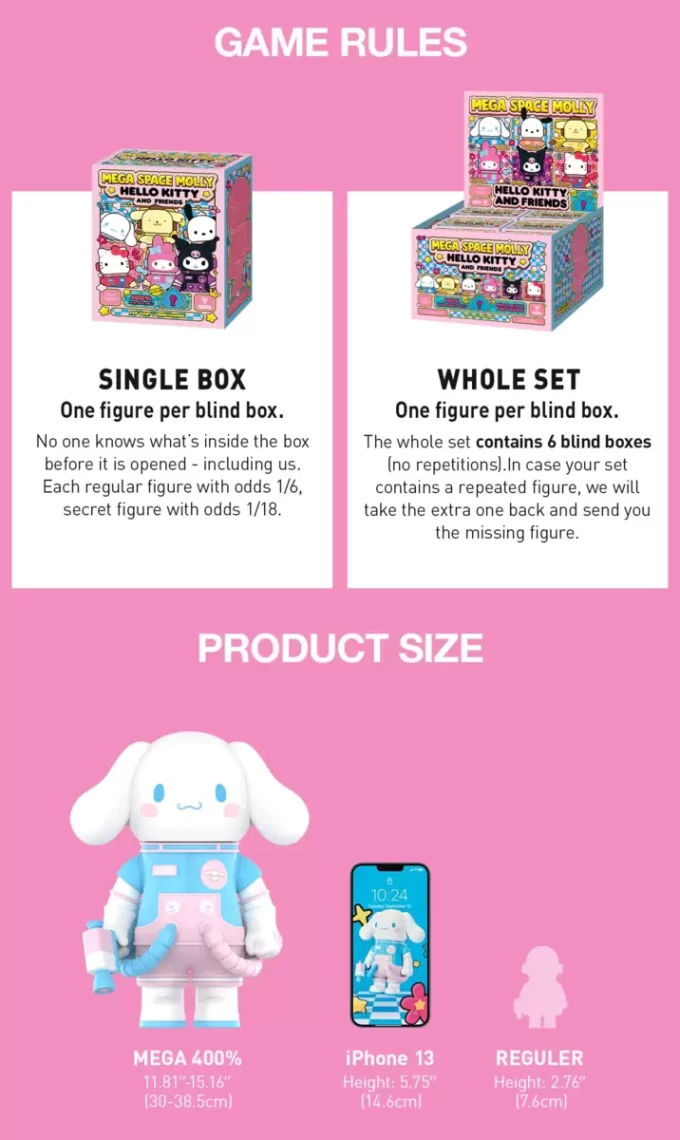 MEGA SPACE MOLLY 400% Hello Kitty och vänner-serien MEGA SPACE MOLLY 400% Hello Kitty och vänner-serien