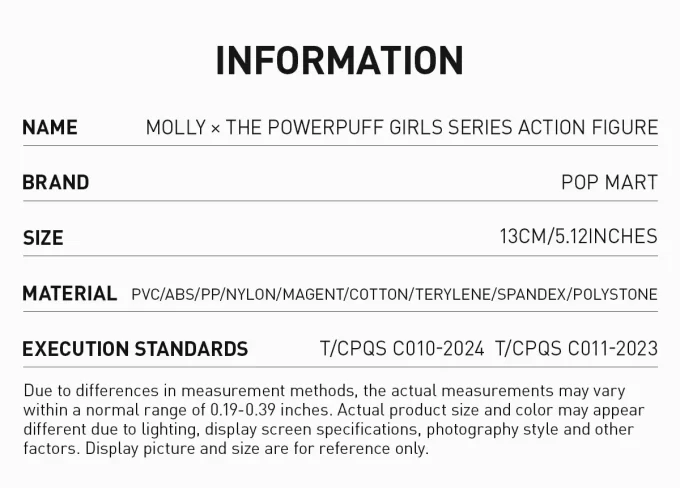 MOLLY × Powerpuffpinglorna-serien actionfigur