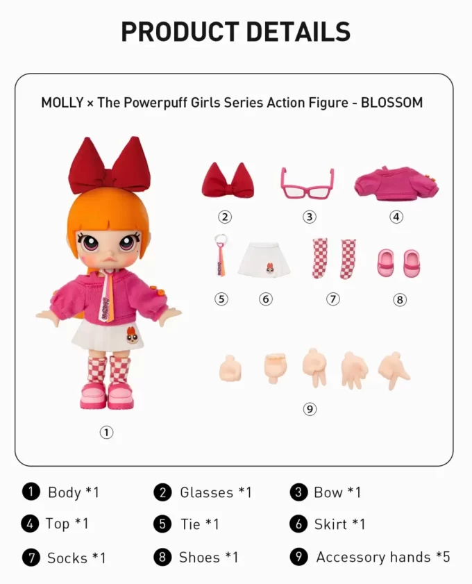 MOLLY × Powerpuffpinglorna-serien actionfigur