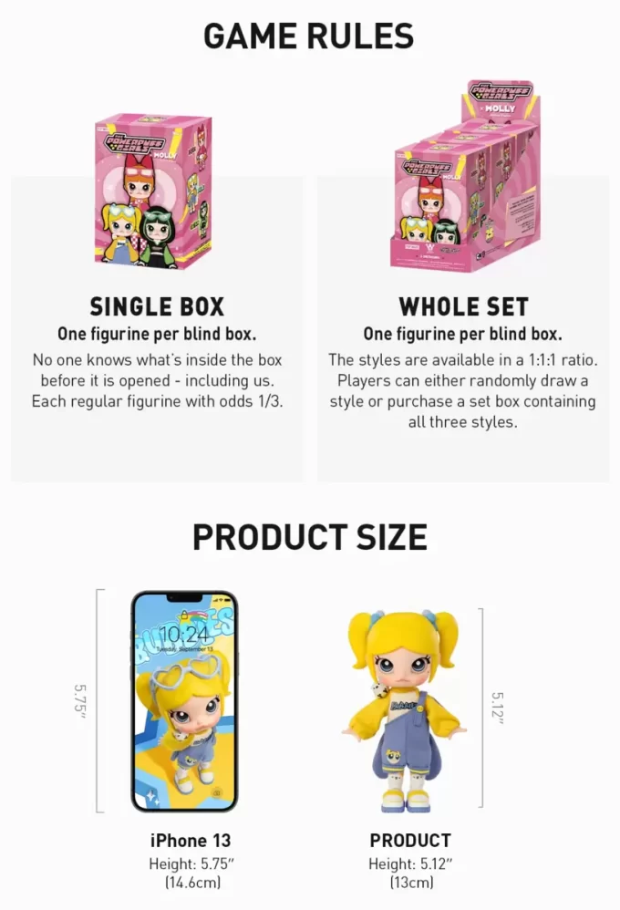 MOLLY × Powerpuffpinglorna-serien actionfigur