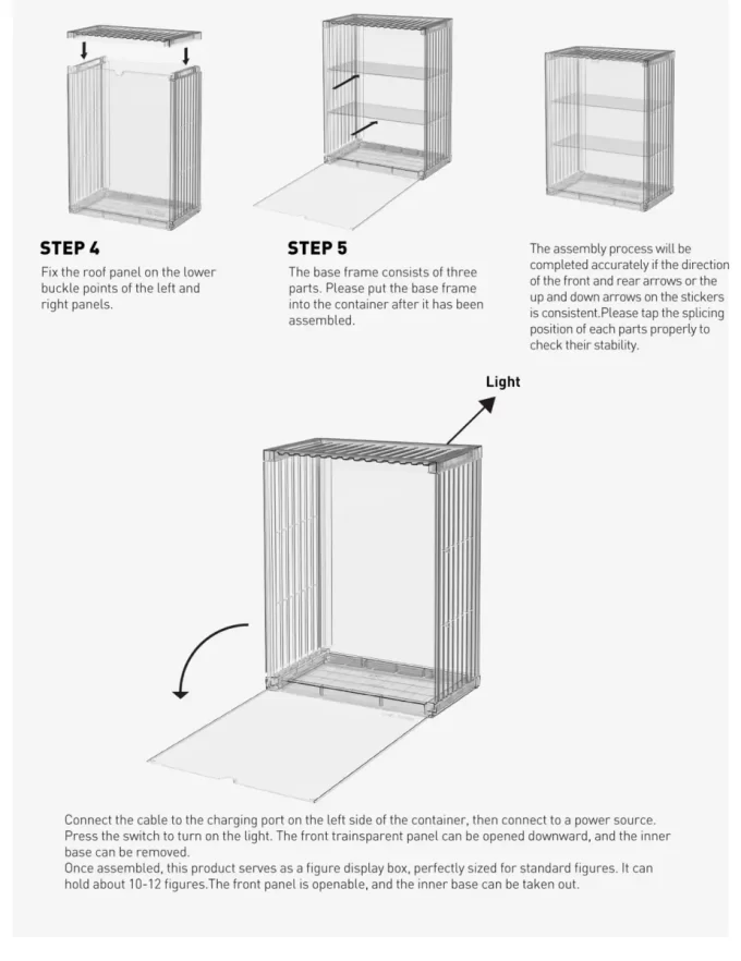 POP MART 400 % monteringsbar upplyst displaybehållare POP MART 400 % monteringsbar upplyst displaybehållare