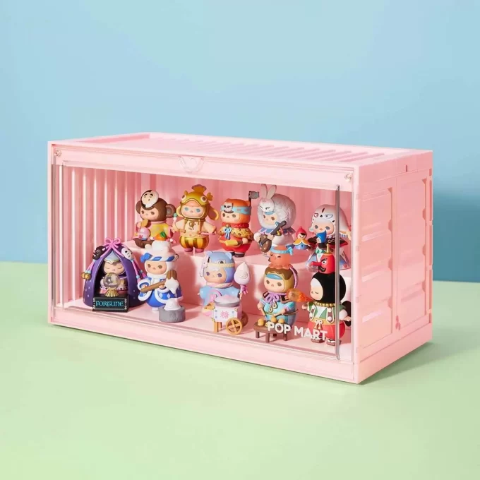 POP MART Lysande Displaybehållare (Vit & Gul & Rosa)