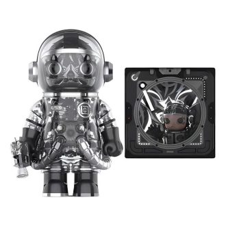 Pop Mart x CLOT Mega Space Molly Black Alienegra Set 400% + 3D Stereoskopiskt Målningsset
