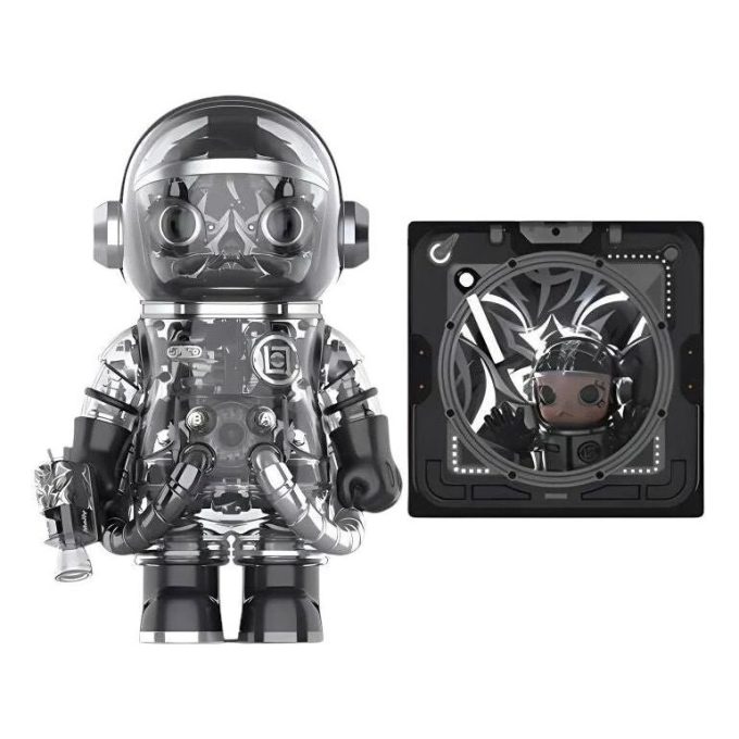 Pop Mart x CLOT Mega Space Molly Black Alienegra Set 400% + 3D Stereoskopiskt Målningsset