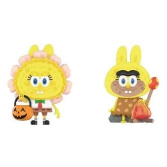 Pop Mart x Spongebob Monsterna Labubu ”Jack O’Lantern och Komedi Före”