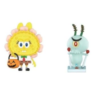 Pop Mart x Spongebob Monsters Labubu ”Jack O’Lantern och Plankton x Tycoco”