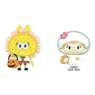 Pop Mart x Spongebob Monsters Labubu ”Jack O’Lantern och Sandy Cheeks x Pato”