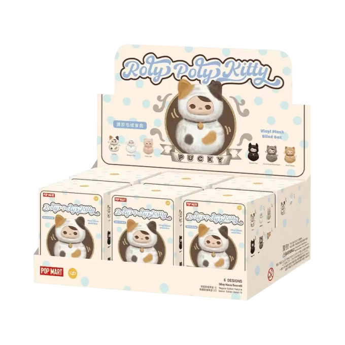 PUCKY Roly-Poly Kitty-serien – Vinylplysch-blindlåda