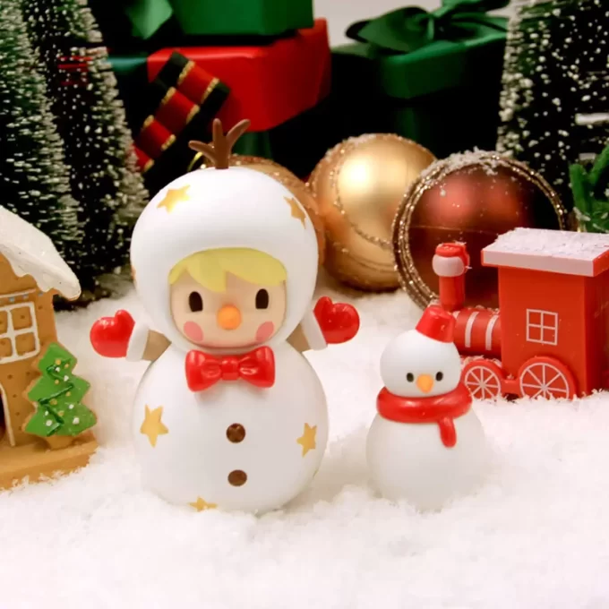 Snögubbefigur med söta bönor