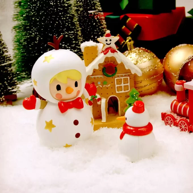 Snögubbefigur med söta bönor
