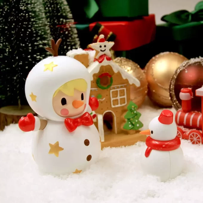 Snögubbefigur med söta bönor