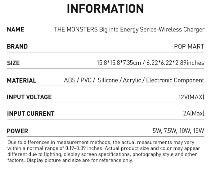 THE MONSTERS Big Into Energy-serien – Trådlös laddare