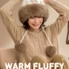 Varm fluffig julserie – LABUBU plyschmössa