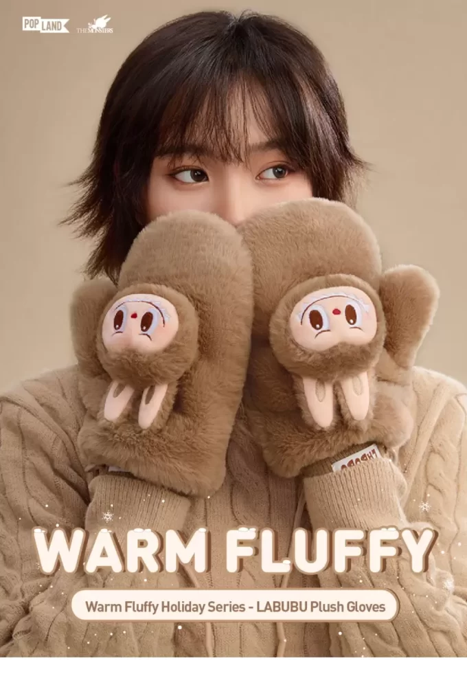 Varma, fluffiga julklappshandskar – LABUBU Varma, fluffiga julklappshandskar – LABUBU