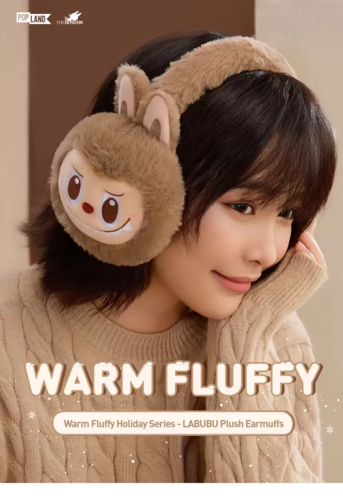 Varma, fluffiga julklappsserie – LABUBU plyschhörselkåpor